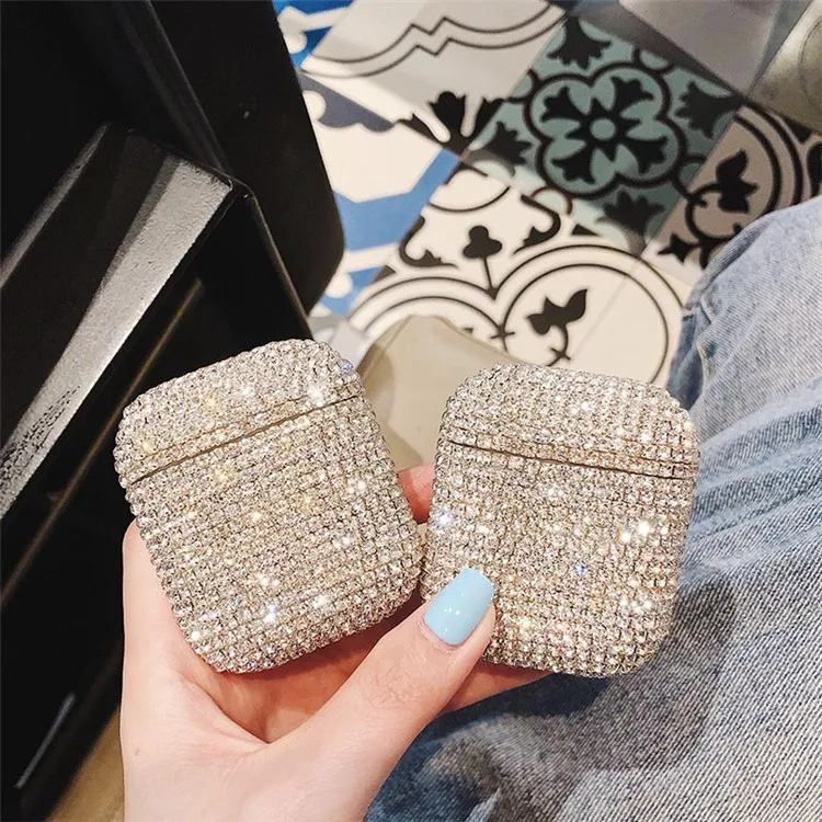 

Rhinestone Earphone Protective Case Luxury Storage Box Protective Case Diamond Earphone Case