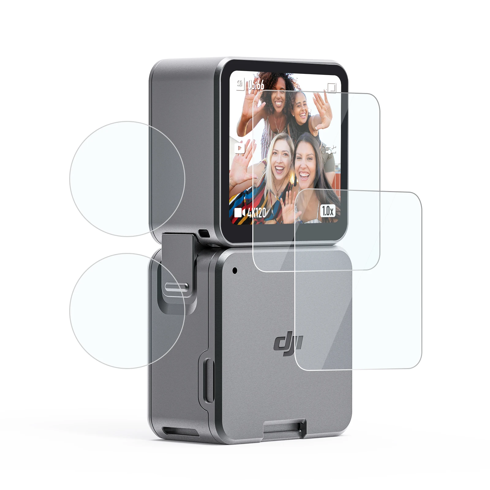 

Telesin plastic material screen protector installation kit for DJI Action 2 Power Combo, Clear