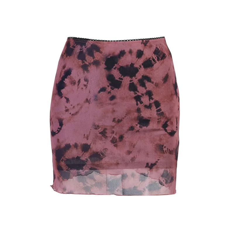 

New women's fashion printing net gauze small skirt INS temperament sexy bag buttock nightclub skirt woman