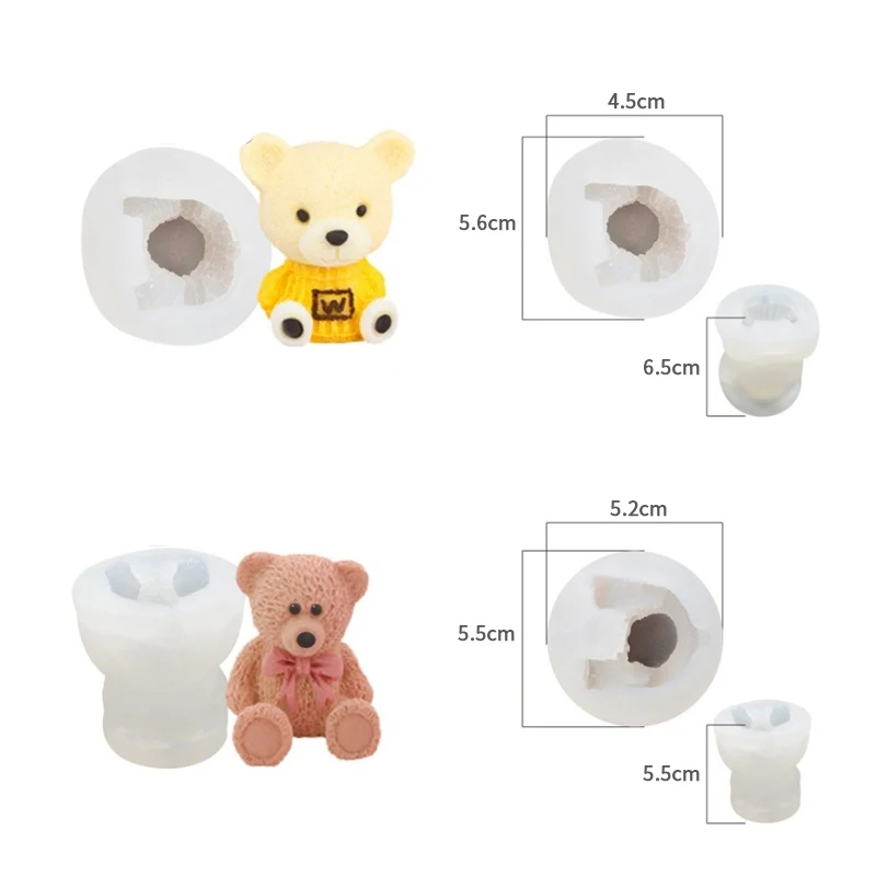 

3D Toy Bowknot Bear Silicone Mold Fondant Cake Border Moulds Chocolate Mould Cake Decorating Tools Kitchen Baking Accessories