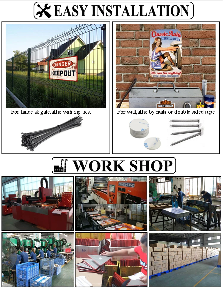 new style office design danger keep out metal tin sign