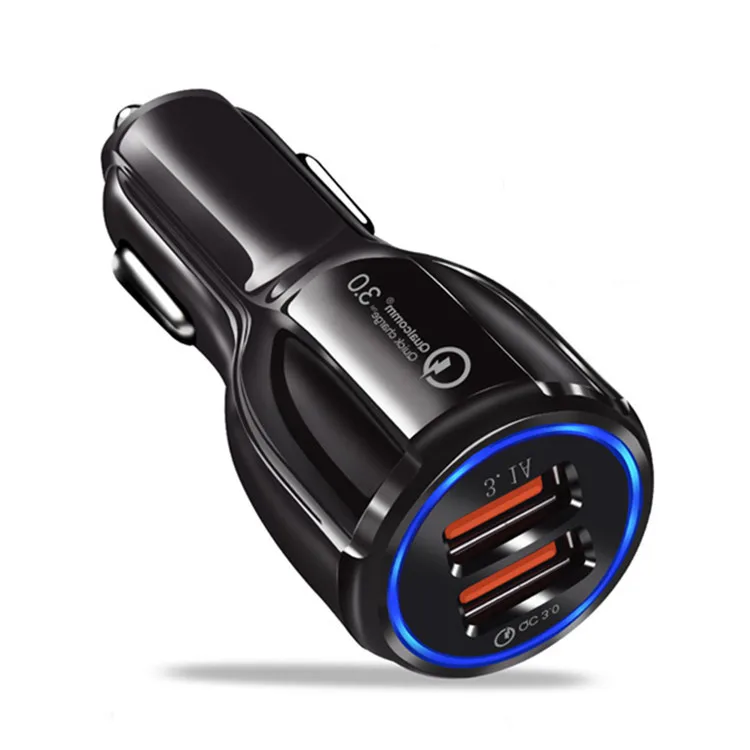 

QC3.0 fast charge dual 2 usb car charger adapter for iphone for samsung for smart phone