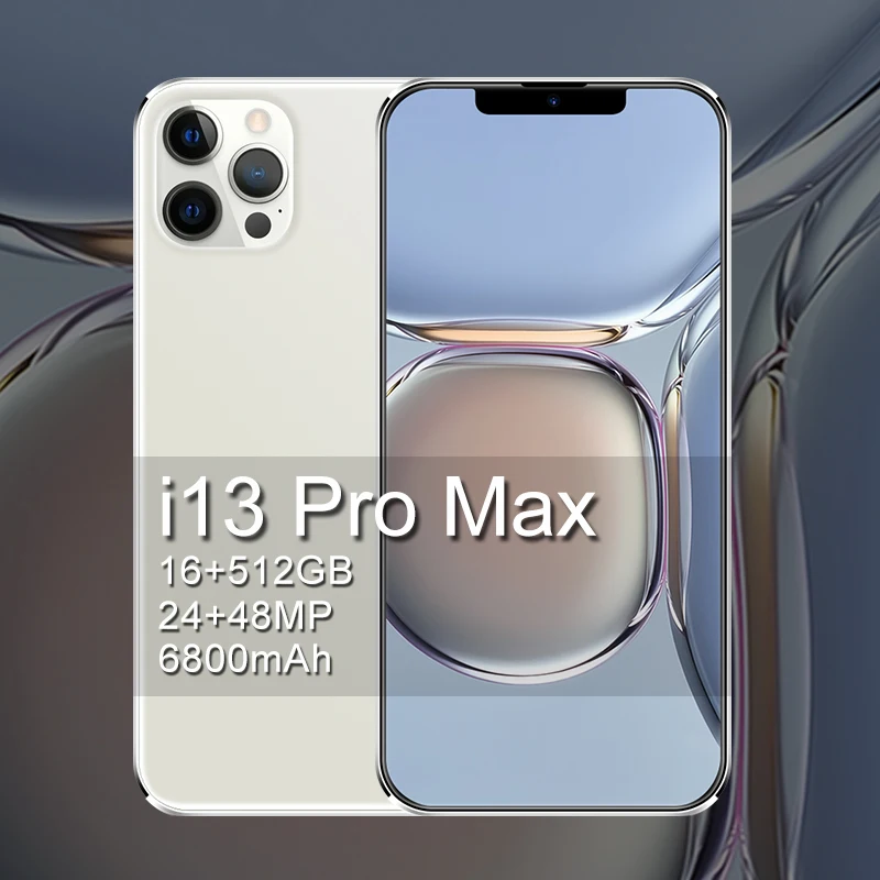 

2021 New i13 pro max 6.7-inch Global version original smartphone 16GB+512GB long standby time Android mobile phone