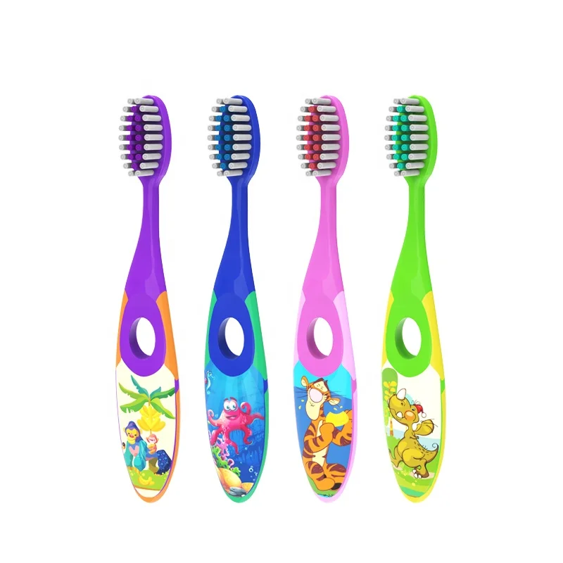 

Children's toothbrushes assist brushing with holes practice toothbrush