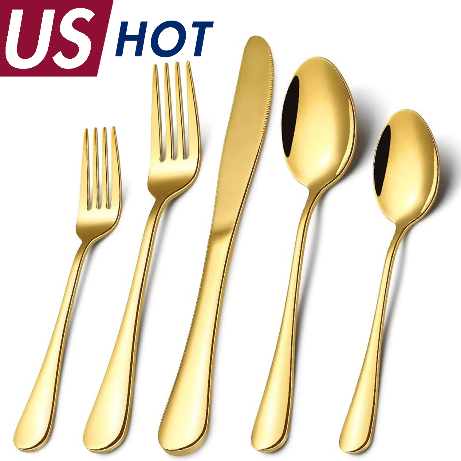 

Stainless Steel Knife Fork And Spoon Cutlery Set Party Event Wedding Serving Matte Gold Plated Silverware Flatware Sets