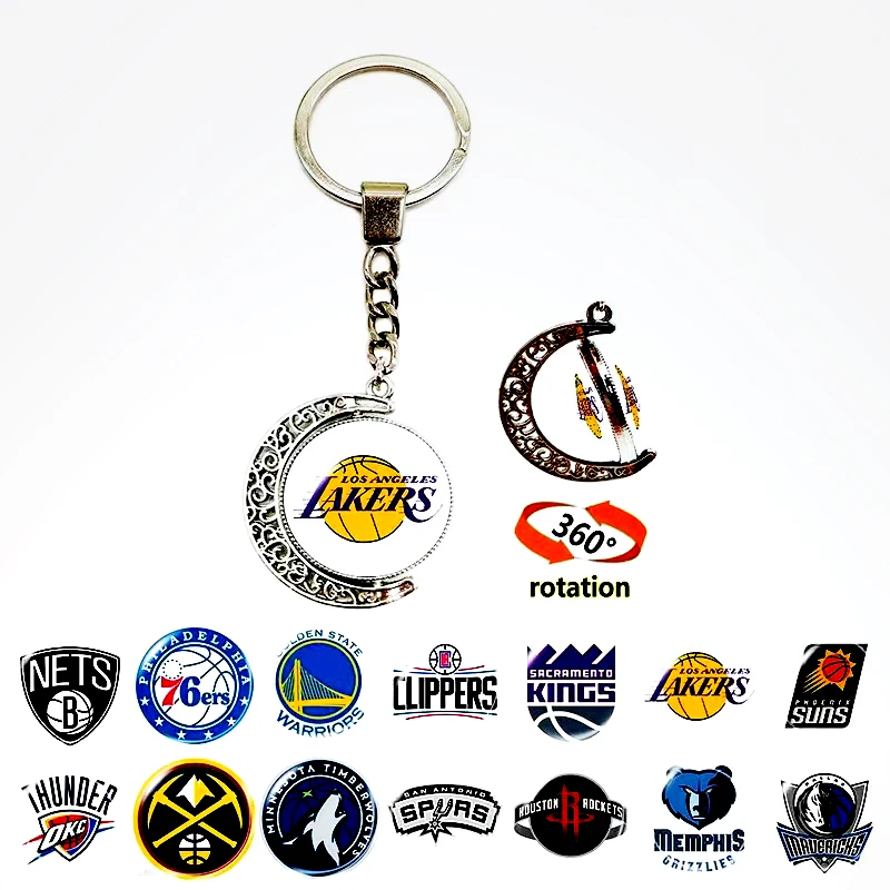 

Basketball Team Logo Keyring Card Grabber Material Alloy Keychain Accessories Pendant For Fans America style