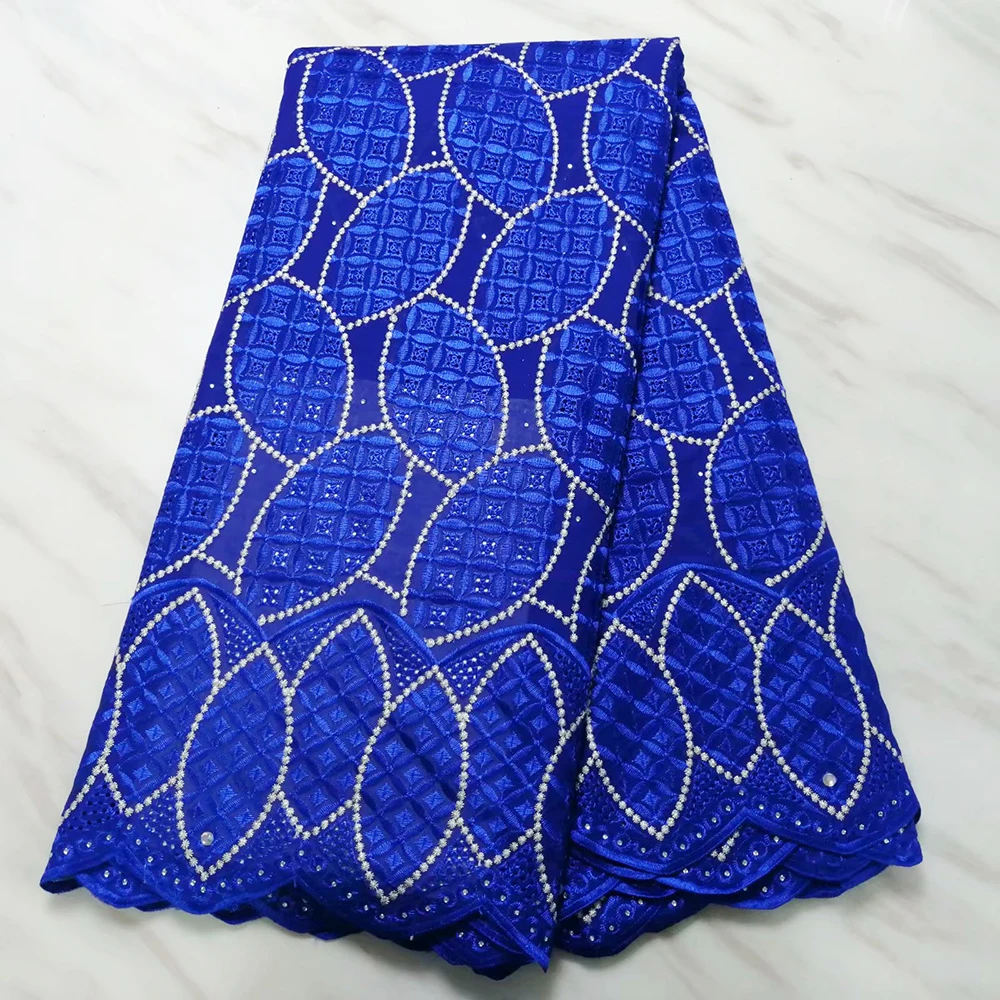 

Beautiful French cotton lace fabric with stones High Quality swiss voile lace fabric for Bridal lace dress