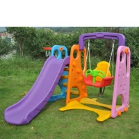 

New Outdoor Playground Equipment Plastic Slide And Swing Play Set Toys For Kids