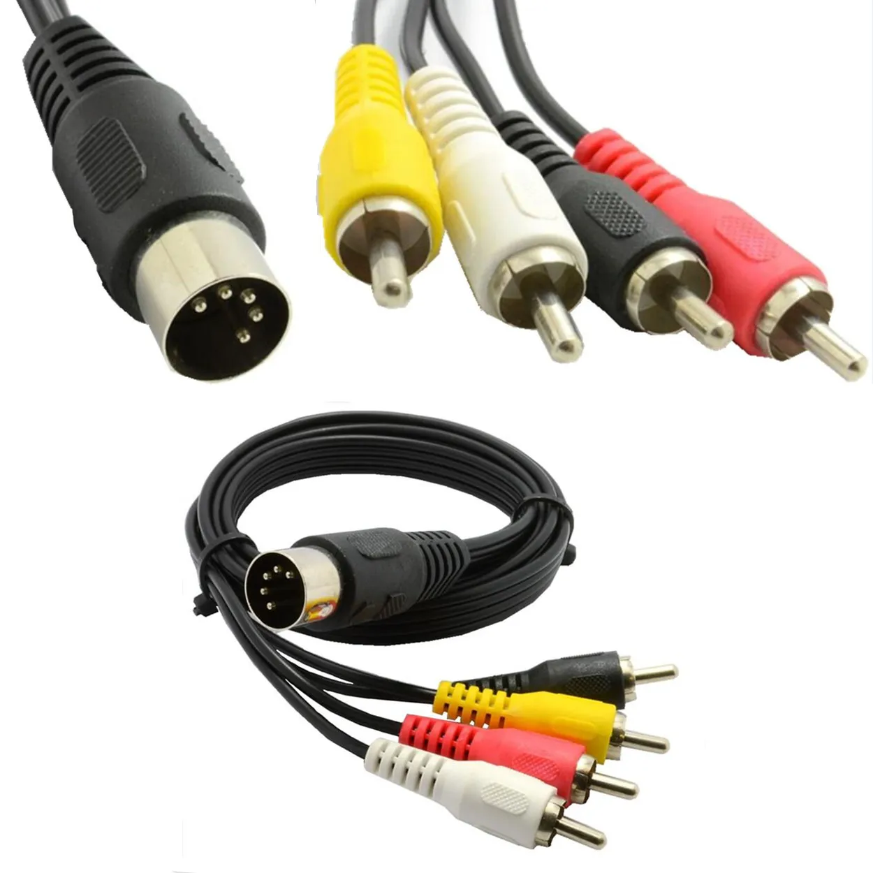 

5Pin Male Din Plug to 4 x RCA Phono Male Plugs Audio Cable 1.5m 0.5M 50cm