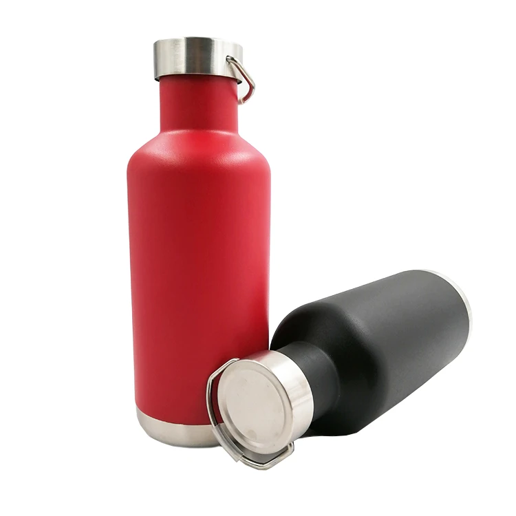 

12/24/32oz Double Wall Stainless Steel Insulated Sports Vacuum Flask Bottle with Handle, Any color is available
