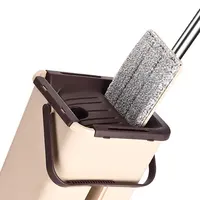 

Stainless steel handle Self-Cleaning hand free squeeze flat mop