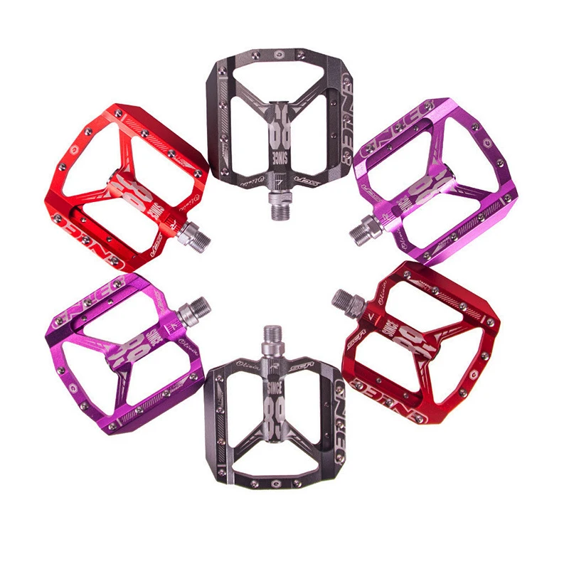 

ENLEE SCR Hot Selling CNC Bicycle Pedal Cover 9/16" Sealed Bearing Cleats Alloy Pedal Road Bike, Red/black/titanium/purple