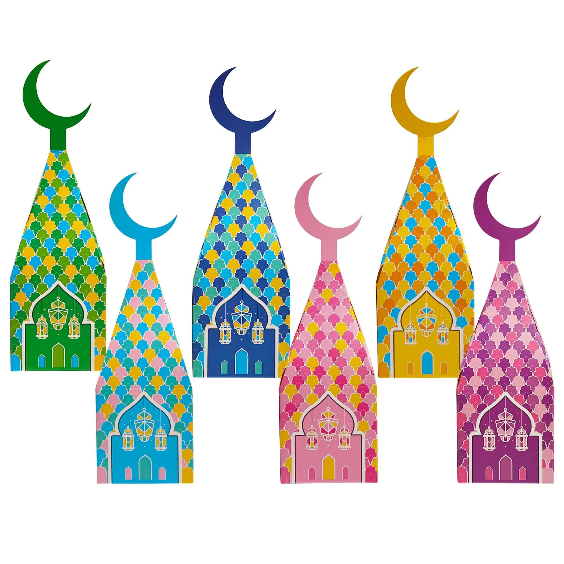 

DAMAI New Moon Mosque Candy Box Muslim Holiday Gift Box Ramadan Kareem Decorations Islamic Party Supplies EID Mubarak Candy Box