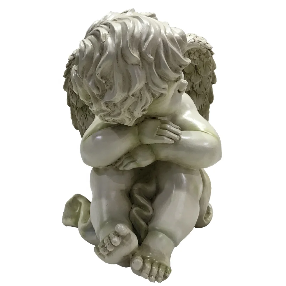 
Factory custom home decor retro resin angel statue Beige angel figurine 