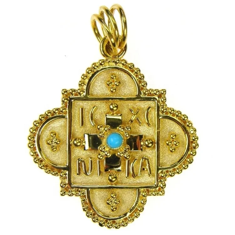 

High quality Greek religious cross pendant necklace gilded cross necklace, Picture