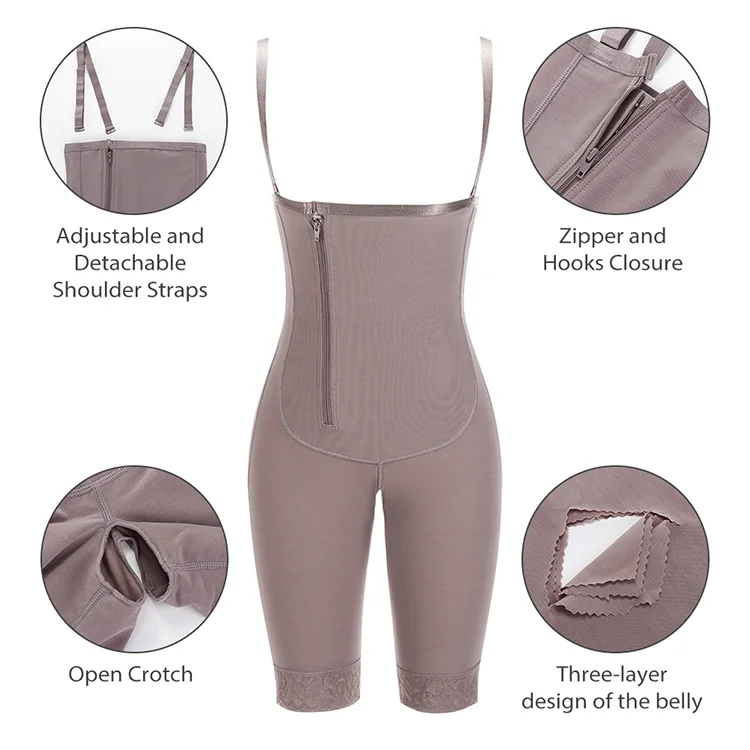 Sale Black Plus Size Crotchless Floral Lace Slimming Wear Body Shaper