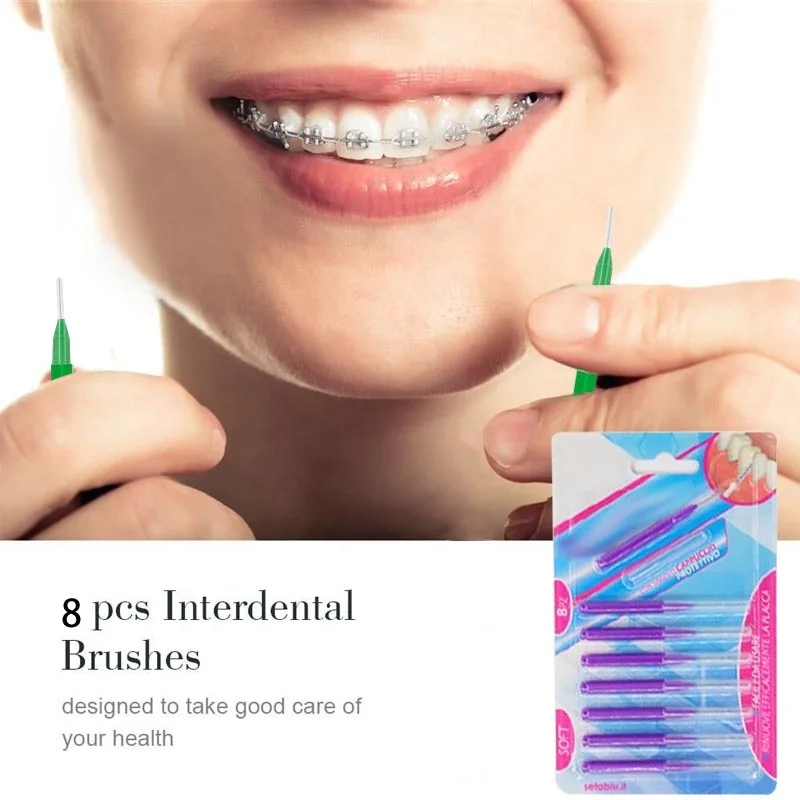 

Flexible And Durable Teeth Dental Floss Interdental Brush Picks, Yellow.pink.blue.green.grey.purple.orange.peach