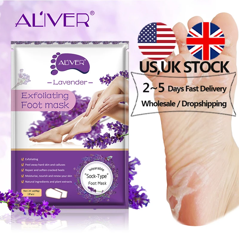 

Dropshipping Aliver Foot Mask Repair Foot Skin Exfoliator Peel Off Calluses Dead Skin Callus Remover Foot Peeling Mask