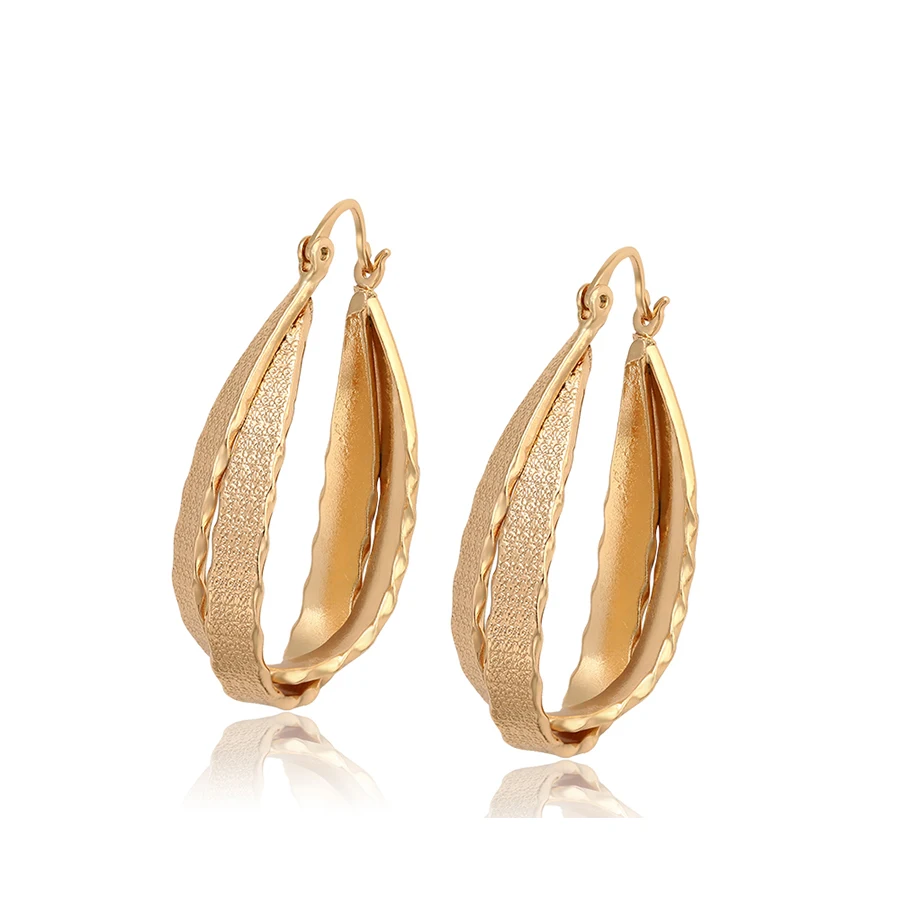 

98418 xuping 18k gold plated Fashion covered double-layer rotating hoop earrings