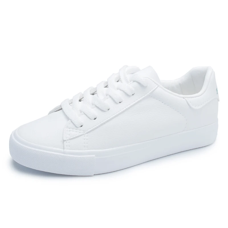 

Custom Cheap Fashionable Design Women White PU Leather Sneakers