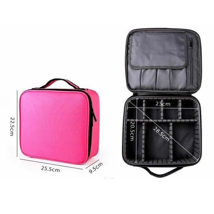 New Professional Toiletry Bag Makeup Train Case Brush Holder Cosmetic