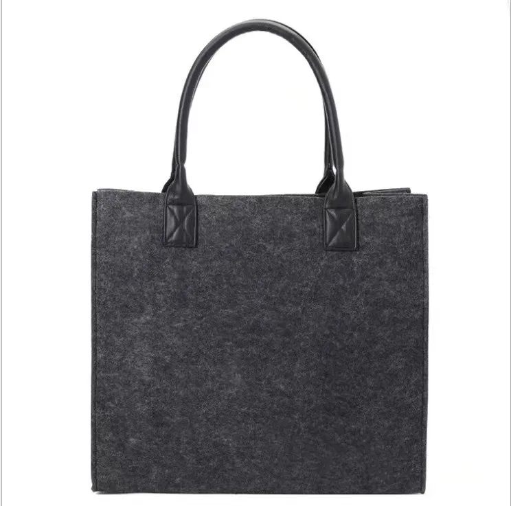 

Wholesale eco-friendly reusable one-shoulder shopping bag ladies felt handbag