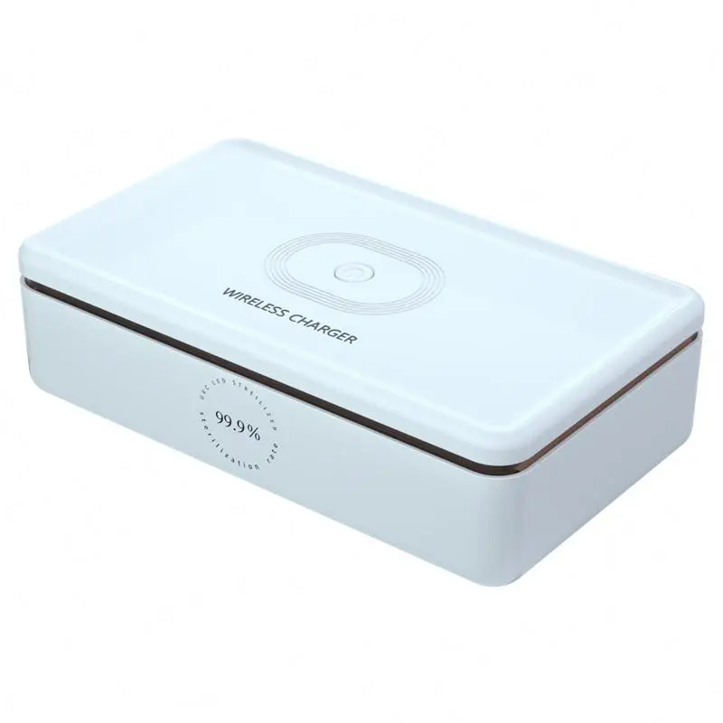 

2021 New Portable UV Light Sterilizer Box with Charger 3 in 1 Wireless Charger Stand Fast Charging for Airpod iwatch iPhone