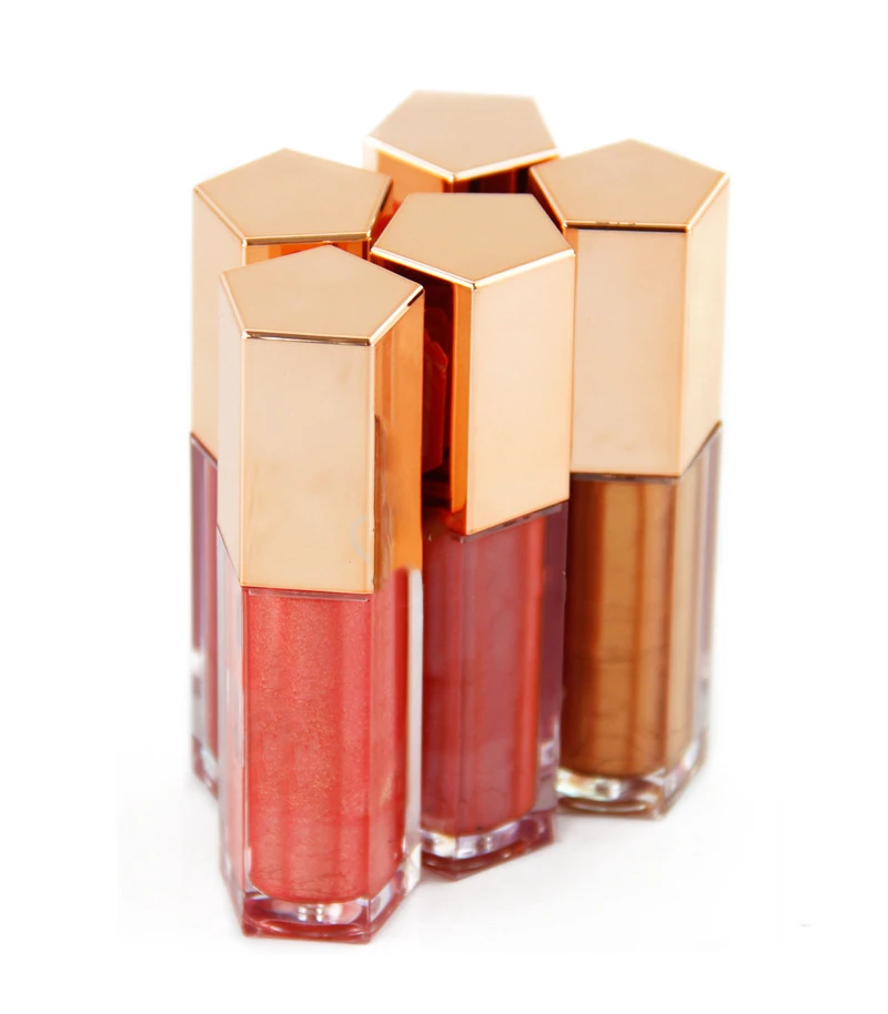 

Long lasting waterproof 5 colors Shiny Lip Gloss private label makeup