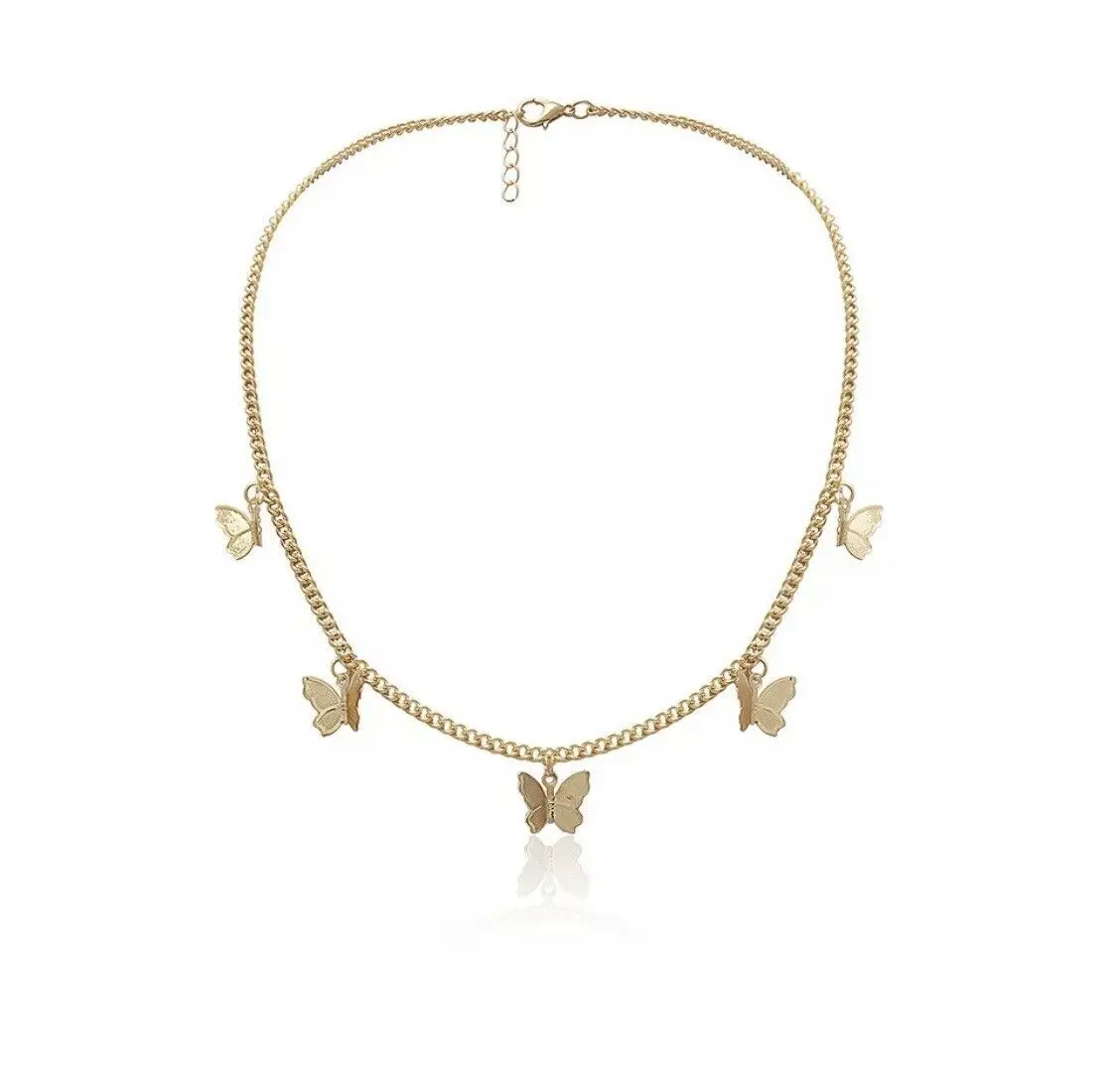 

Fashion Style Choker Jewelry Chain Cute Gold Butterfly Pendants Necklace For Women Girl Jewelry Party Gift, Gold,silver
