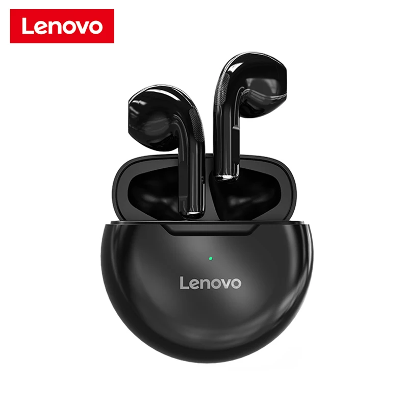 

New tws alibaba earphones HT38 lenovo earbuds official lenovo bluetooth earbuds headphone bluetooth wireless bluetooth earphone, Black