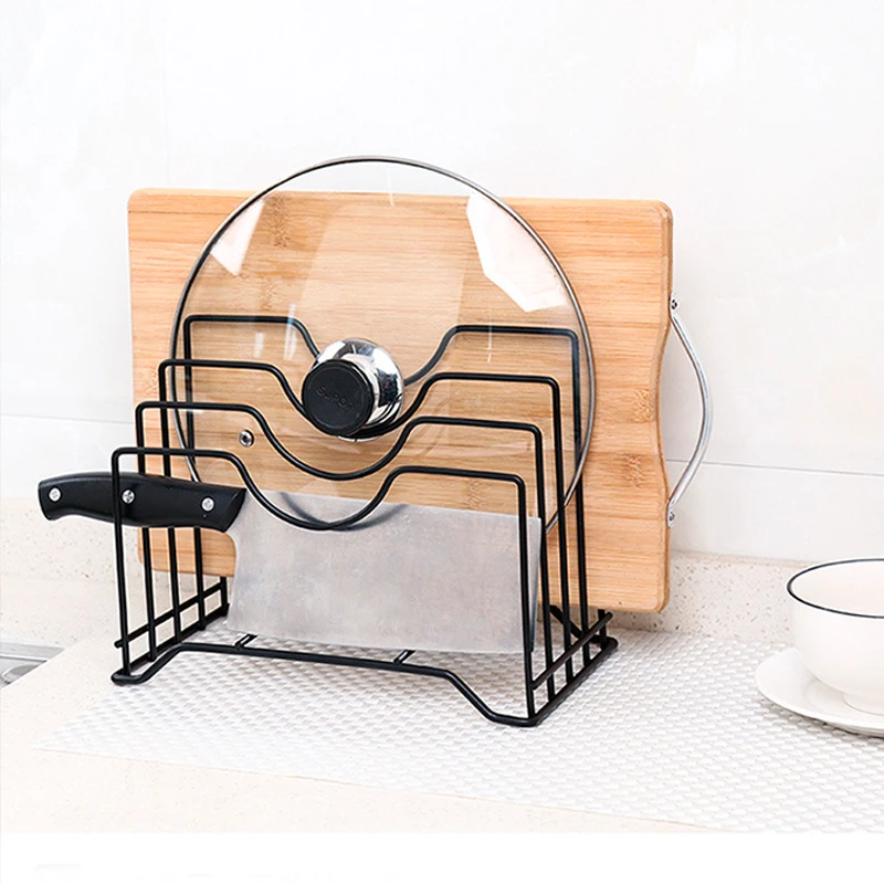 

Stainless Iron Cutting Board Holder, Lid Holder, Pot Lid Rack Organizer Kitchen Cabinet Rack Storage