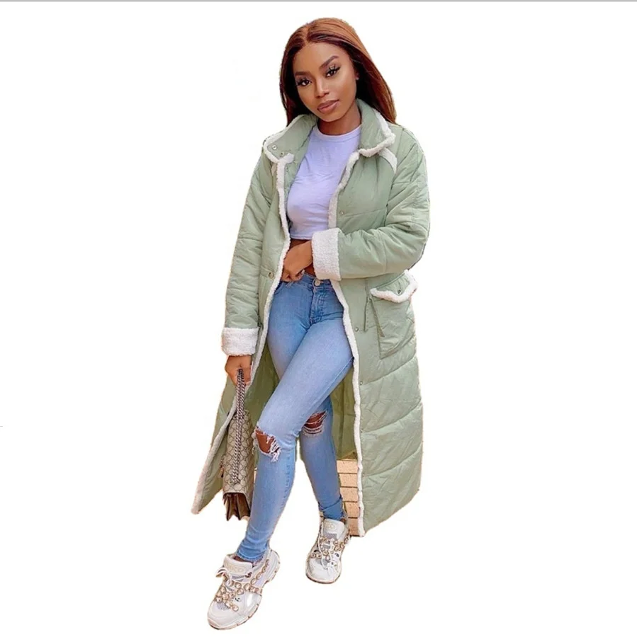 

MT55-4557 2020 Hot Sale Loose Down Jacket Long Ladies Coat Warm Long Coat Solid Parkas Ladies Winter Jacket