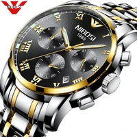 

NIBOSI Mens Watch Chronograph Quartz Wristwatch Casual Sport Waterproof Clock 2301Relogio Masculino