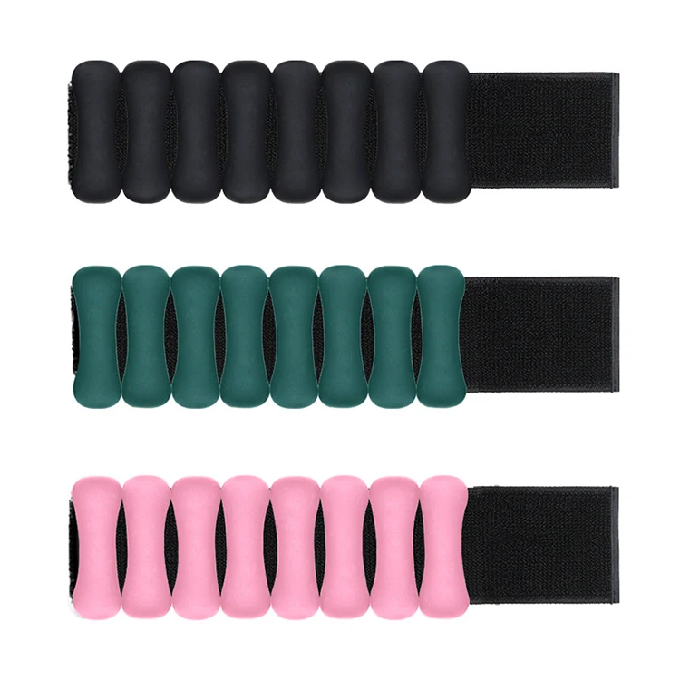 

2lb Adjustable Ankle Silicone Wrist Bracelets Set Bone Exercise Walking Jogging Yoga Ankle Weights Bangles, Black pink green