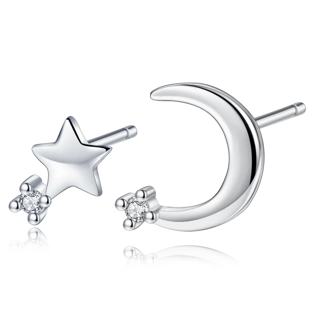 

Moon and Star Female Simple and fashion Silver Earrings Jewelry