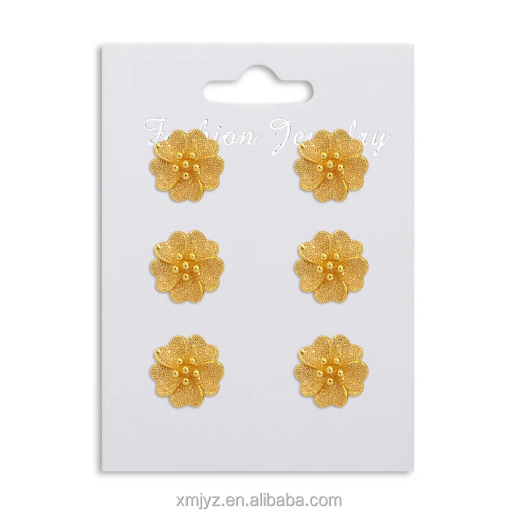 

Korean Retro Temperament 18K Gold-Plated Brass Earrings One Week Golden Flower Earrings Female Wholesale