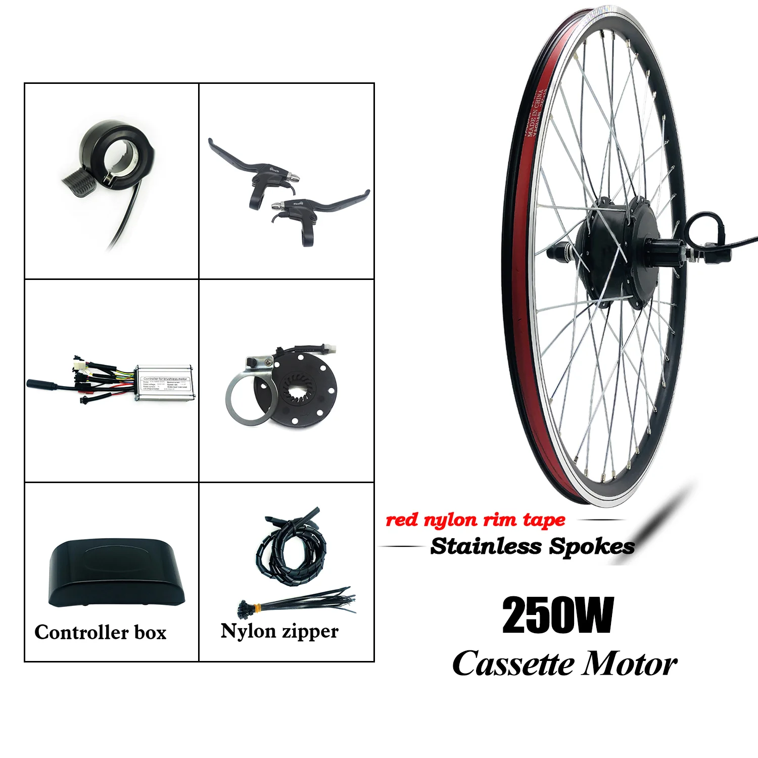 

Greenpedel e bike 36v 250w 26 Inch rear cassette kit wheel electric bicycle conversion kit china