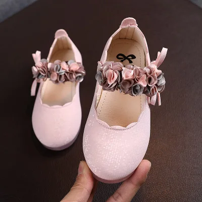 

OEM sapatos femininos spring summer soft children sandals dress dance shiny flat party leather kids baby girl princess shoes, Pink/white