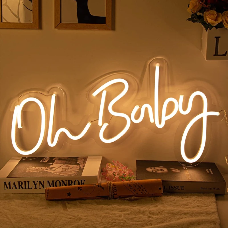 

Custom led neon sign 55cm Oh Baby No MOQ free design neon signs lighting LED Neon sign Letters for Holiday Event party