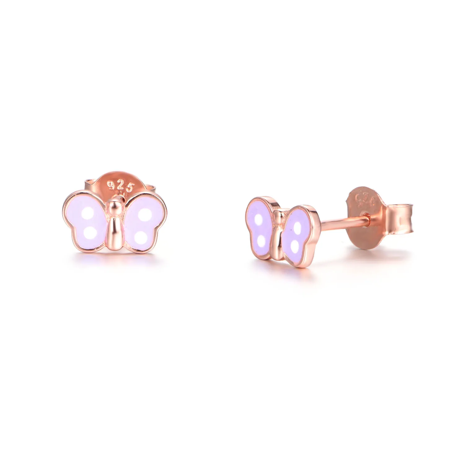 

Cute Romantic hypoallergenic Children Baby Hoop Stud Jewelry 925 Sterling Silver Enamel Kids Earring