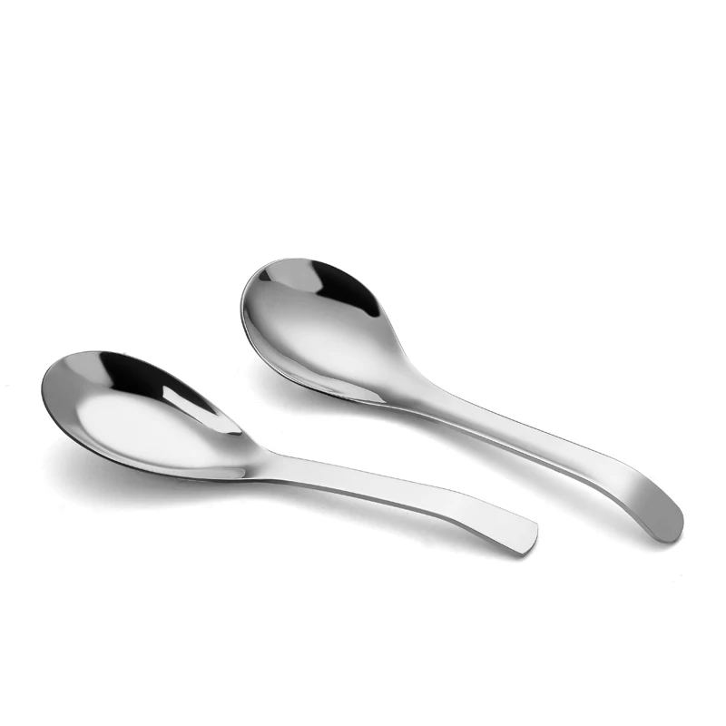 

Wholesale Amazon Hot Sale Custom Silver Flatware Kitchen Metal Cutery Stainless Steel Table Serving Dessert Rice Soup Spoon