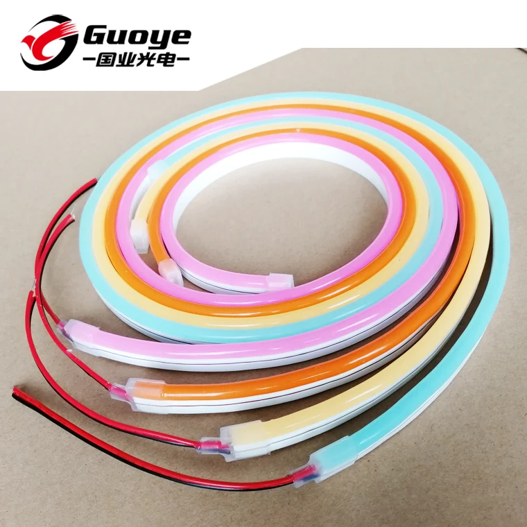 Christmas stock up DC12V 24V waterproof led silicon neon strip color jacket neon flexible strip neon lights 6*13mm dome surface