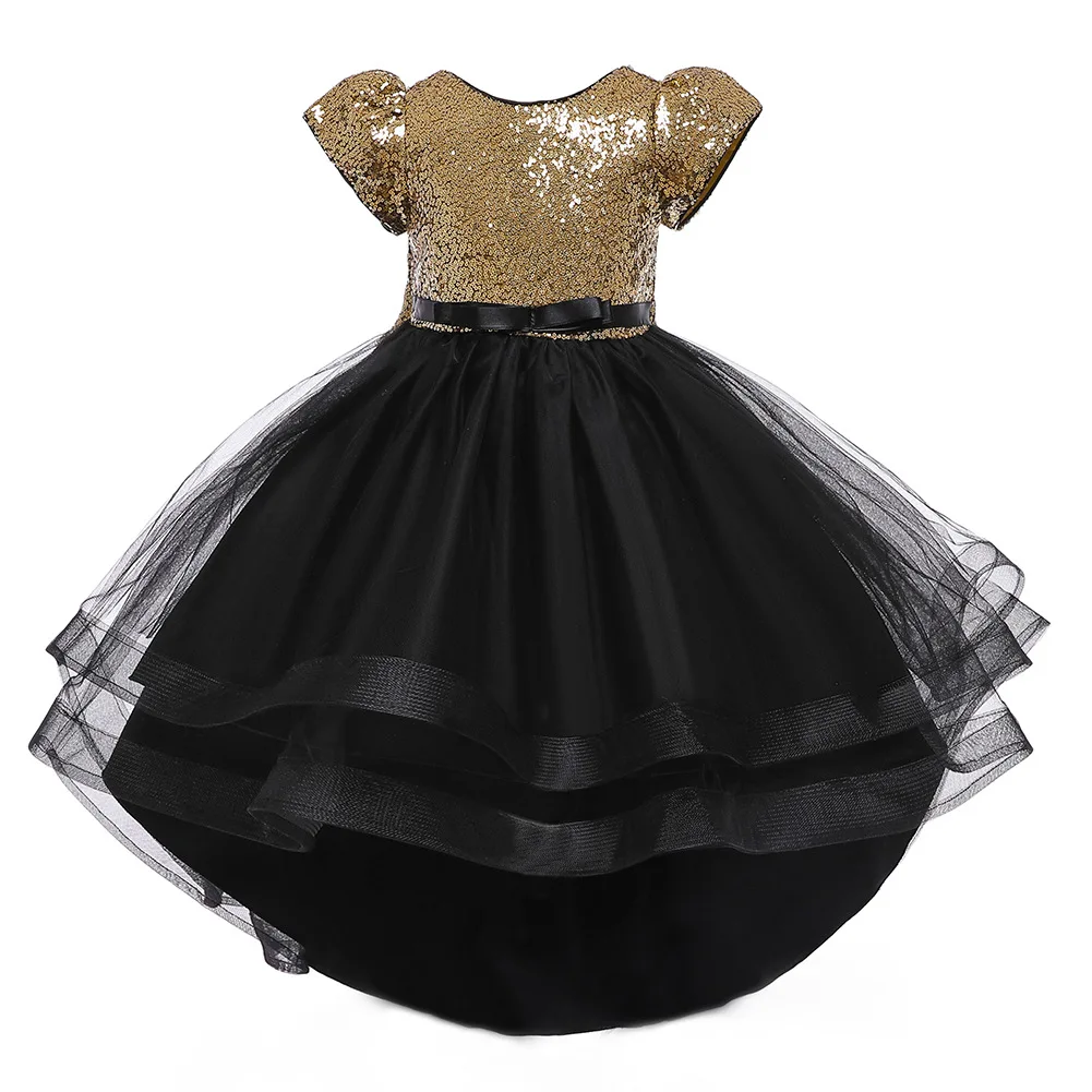 

sequin fluffy yarn skirt princess baby birthday dress girls' dresses kids clothing, As picture