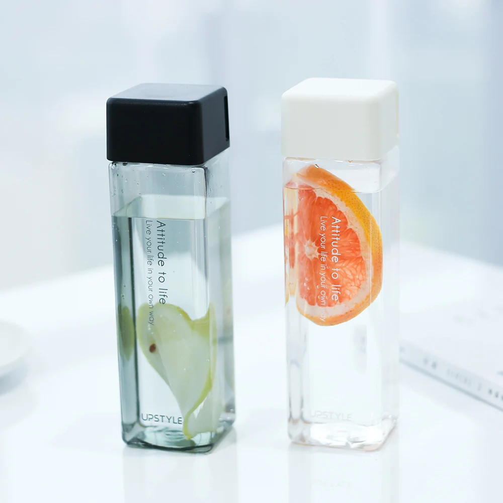

Free Sample New Square Frosted 16oz Juice Bottles Water Juicing Bottle With Strap