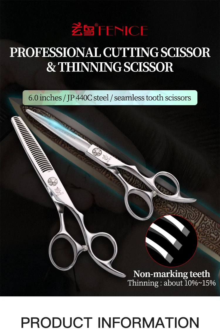 Japanese Stainless Steel Hairdressing Scissors Sets for Professional Cutting and Thinning