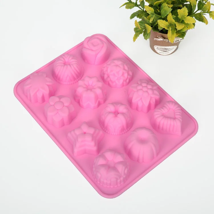 

BPA Free Food Grade Silicone Decorating Accessories Tools 12 Cavity Jelly Flower Reusable Chocolate Baking Cake moulds