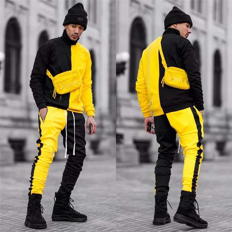 

2 pieces Set Long Sleeve Hoodies Sweatshirt Sports Set Gyms Clothes Men Sports Suit Training Men Sports Hoodies+Pants Sets