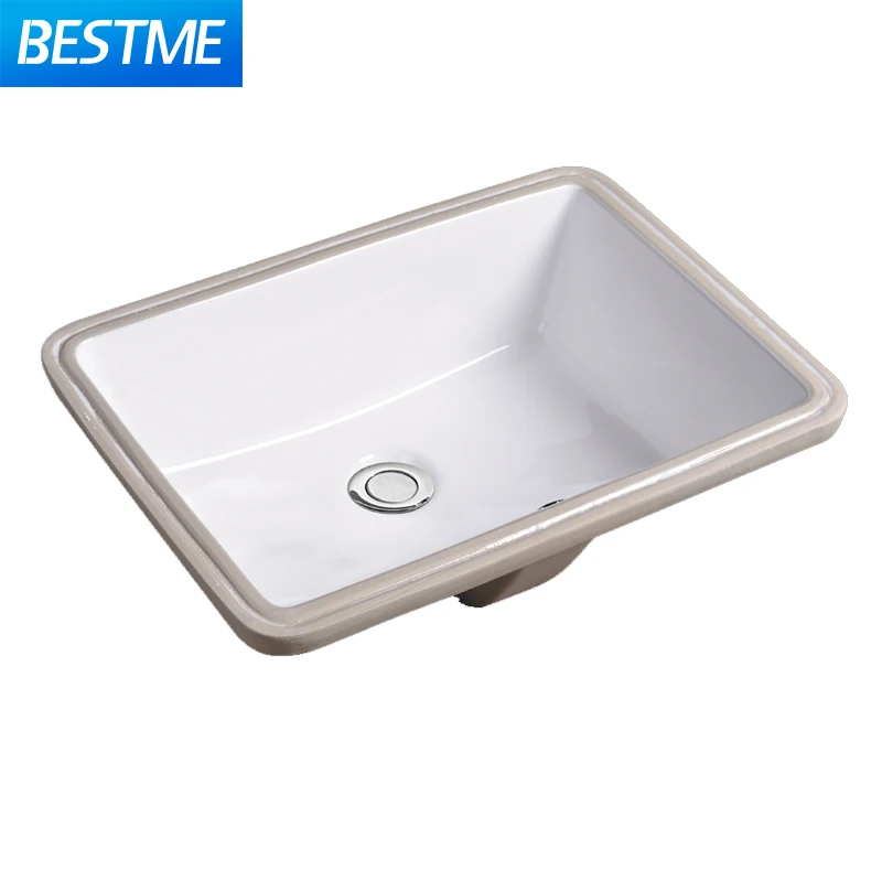 Chinese Foshan Best Design Hotel Home vanity under-mount rectangular hand wash white ceramic tap small size square basin