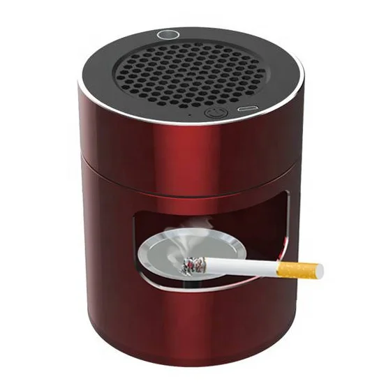 

Purification Cigarette Smoke Desktop Smokeless Air Purifier Aluminum Electronic Ashtray, Silver, red, dark gray