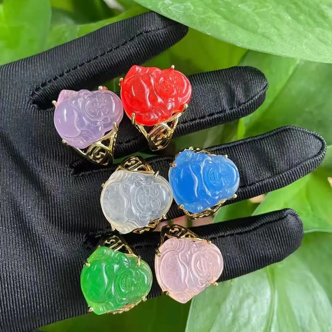 

2021 summer hot! Jialin Jewelry new style jade ring fashion natural jade buddha ring custom rings for men and women